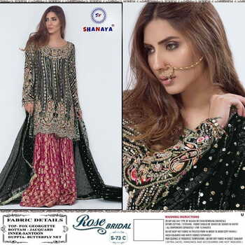 SHANAYA ROSE BRIDAL S 73 GEORGETTE DESIGNER PAKISTANI SUITS