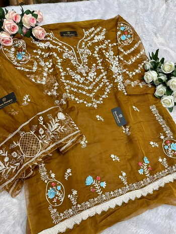 ZIAAZ DESIGNS 278 SERIES ORGANZA HANDWORK PAKISTANI SUITS AT SURAT