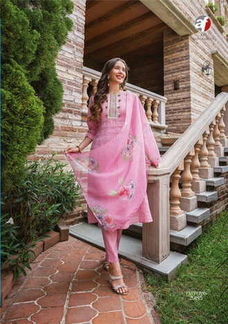 ANJU FABRICS PATTERNS TOP PANT WITH DUPATTA 3 PCS SET CATALOGUE