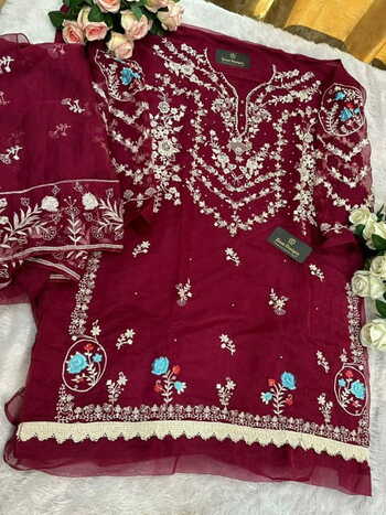 ZIAAZ DESIGNS 278 SERIES ORGANZA HANDWORK PAKISTANI SUITS AT SURAT