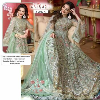 ZARQASH JASHAN VOL 2 Z 2082 GEORGETTE PAKISTANI SUITS WHOLESALE