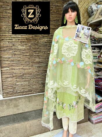 ZIAAZ DESIGNS 7773 CAMBRIC COTTON SETI STITCHED SUITS