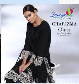 SANIYA CHARIZMA QURA BLACK AND WHITE PAKISTANI SUITS COLLECTION