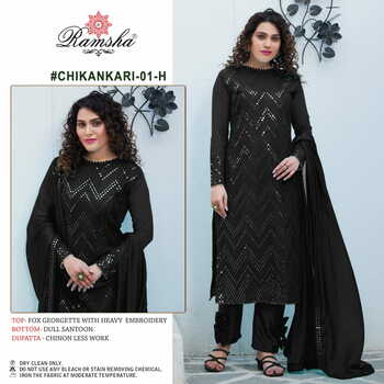 RAMSHA CHIKANKARI 01 NX DARK PAKISTANI SUITS