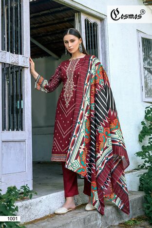 COSMOS NOOR EMBROIDERED 2023 LAWN PAKISTANI SUITS COLLECTION 2023