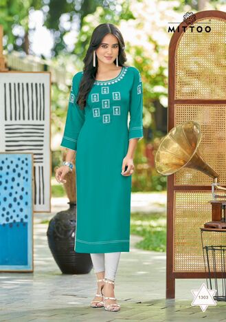 MITTOO PALAK VOL 35 HEAVY RAYON KURTIS MANUFACTURER SURAT