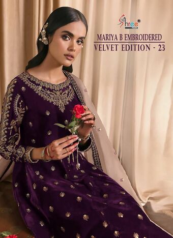 SHREE FABS MARIYA B VELVET EDITION 23 PAKISTANI SUITS WHOLESALER SURAT