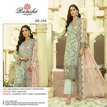 RAMSHA R396 R397 & R398 PAKISTANI SUITS IN SINGLES