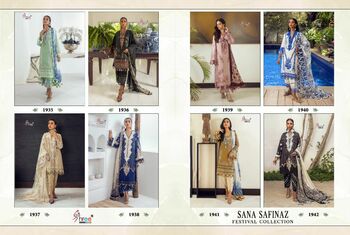 SHREE FABS SANA SAFINAZ FESTIVAL COLLECTION PAKISTANI SUITS LATEST CATALOGUE 2021