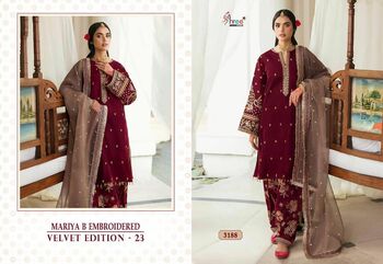 SHREE FABS MARIYA B VELVET EDITION 23 PAKISTANI SUITS WHOLESALER SURAT