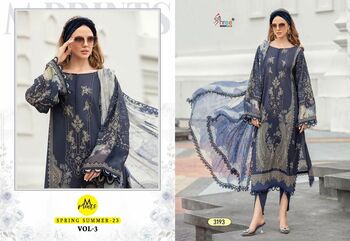 SHREE FABS M PRINTS SPRING SUMMER 23 VOL 3 COTTON PAKISTANI SUITS SURAT