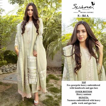 SERENE S 84 FOUX GEORGETTE EMBROIDERY PAKISTANI SUITS