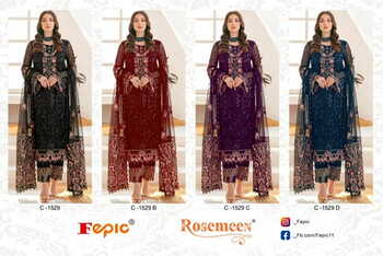 FEPIC ROSEMEEN C 1529 GEORGETTE EMBROIDERY PAKISTANI SUITS AT SURAT