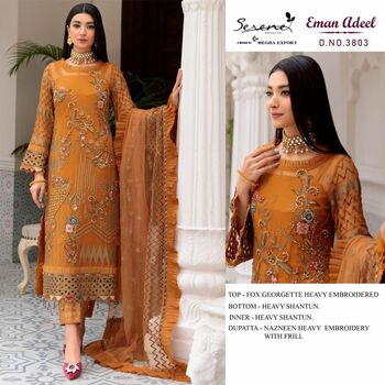 SERENE EMAN ADEEL FOUX GEORGETTE PAKISTANI SUITS LATEST CATALOGUE