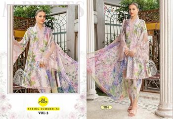 SHREE FABS M PRINTS SPRING SUMMER 23 VOL 3 COTTON PAKISTANI SUITS SURAT