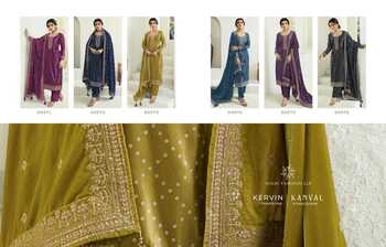 VINAY KERVIN KANVAL DESIGNER VELVET EMBROIDERY SUITS CATALOGUE