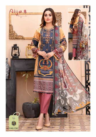 KEVAL FAB ALIJA B VOL 17 HEAVY COTTON KARACHI PRINTED SUITS WHOLESALER