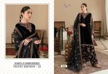 SHREE FABS MARIYA B VELVET EDITION 23 PAKISTANI SUITS WHOLESALER SURAT