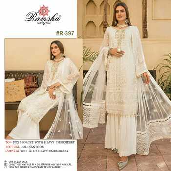 RAMSHA R396 R397 & R398 PAKISTANI SUITS IN SINGLES