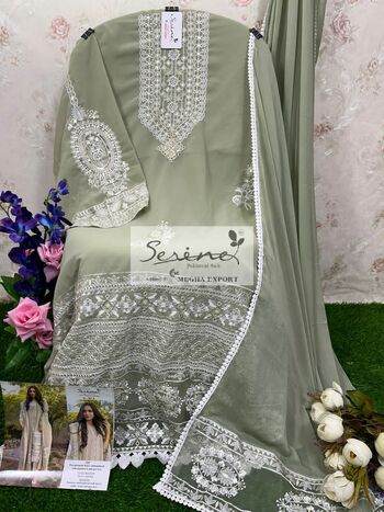 SERENE S 84 FOUX GEORGETTE EMBROIDERY PAKISTANI SUITS