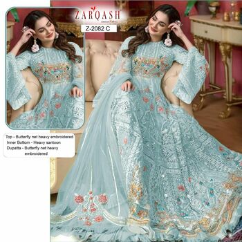 ZARQASH JASHAN VOL 2 Z 2082 GEORGETTE PAKISTANI SUITS WHOLESALE