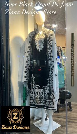 ZIAAZ DESIGNS NOOR BLACK STITCHED PAKISTANI SUITS