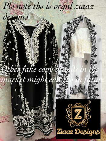 ZIAAZ DESIGNS NOOR BLACK STITCHED PAKISTANI SUITS