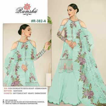 RAMSHA PRESENT R 382 PAKISTANI SALWAR KAMEEZ MANUFACTURER