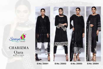 SANIYA CHARIZMA QURA BLACK AND WHITE PAKISTANI SUITS COLLECTION