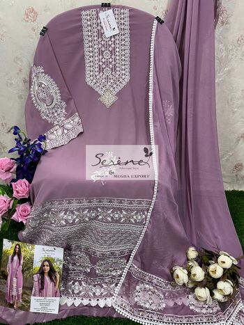 SERENE S 84 FOUX GEORGETTE EMBROIDERY PAKISTANI SUITS