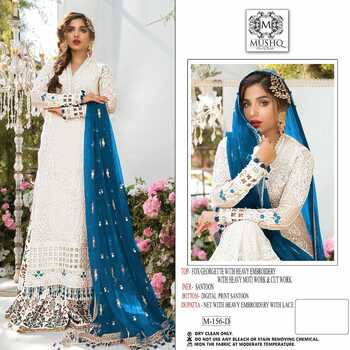 MUSHQ M 156 FOX GEROGETTE PAKISTANI SUITS BY SHRADDHA