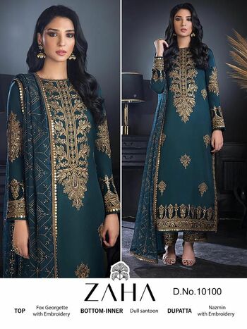 ZAHA KHUSHBU VOL 3 GEORGETTE EMBROIDERY PAKISTANI SUITS