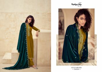 MUMTAZ ARTS GUZARISH VELVET EMBROIDERY SALWAR SUITS CATALOGUE