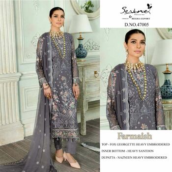 SERENE FARMAISH FOUX GEORGETTE PAKISTANI SALWAR KAMEEZ CATALOGUE