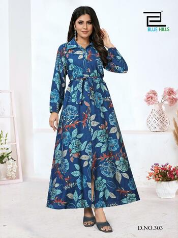 BLUE HILLS ROCHELLE VOL 3 PRINTED LONG GOWNS MANUFACTURER 