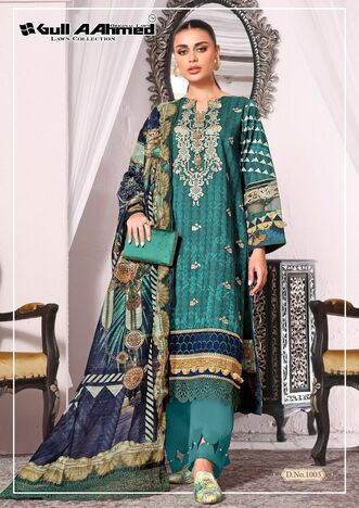 GULL AAHMED AZURE PAKISTANI KARACHI LAWN SUITS SUPPLIER SURAT