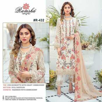 RAMSHA R 432 & R 433 GEORGETTE PAKISTANI SUITS