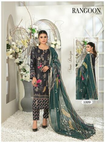 RANGOON LUXURY COTTON PAKISTANI SUITS BY MARYAM