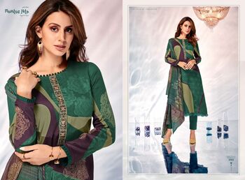 MUMTAZ ARTS NAZIYA PURE JAM SATIN EMBROIDERY SUITS SURAT