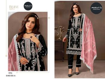 MEHBOOB TEX D.NO 1212 ORGANZA PAKISTANI SALWAR SUITS WHOLESALER IN SURAT