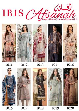 IRIS AFSANAH VOL 2 LUXURY HEAVY COTTON KARACHI SUITS BEST PRICE