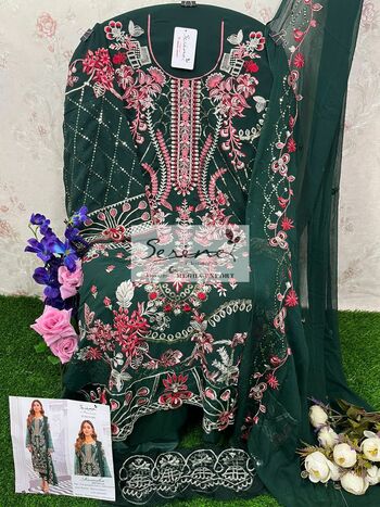 SERENE RAMSHA MINHAL FOUX GEORGETTE PAKISTANI SUITS CATALOGUE