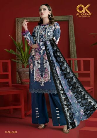 AL KARAM KESARIYA VOL 6 PURE CAMBRIC PRINTED KARACHI SUITS