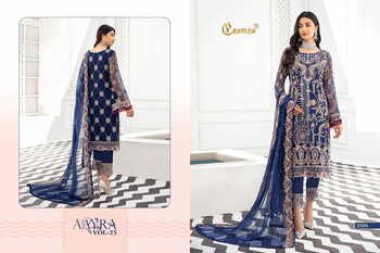 COSMOS AAYRA VOL 25 FOUX GEORGETTE EMBROIDERY PAKISTANI SUITS WHOLESALE