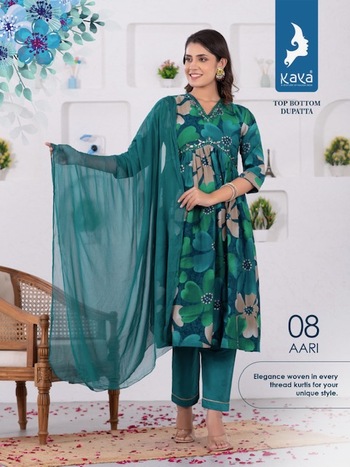 KAYA KURTI AARI READYMADE FOIL PRINT KURTIS CATALOGUE DISTRIBUTOR IN SURAT