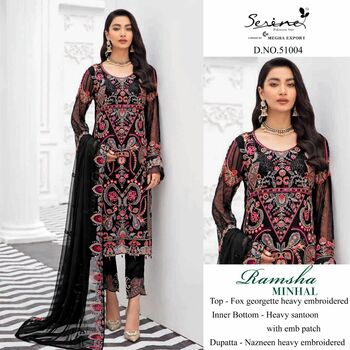 SERENE RAMSHA MINHAL FOUX GEORGETTE PAKISTANI SUITS CATALOGUE