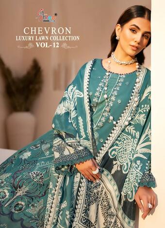 SHREE FABS CHEVRON LUXURY LAWN COLLECTION VOL 12 2522 TO 2526 SERIES PAKISTANI SUITS