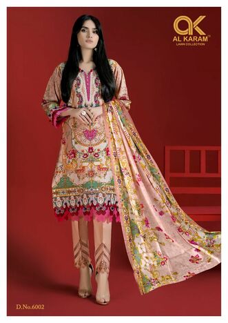 AL KARAM KESARIYA VOL 6 PURE CAMBRIC PRINTED KARACHI SUITS