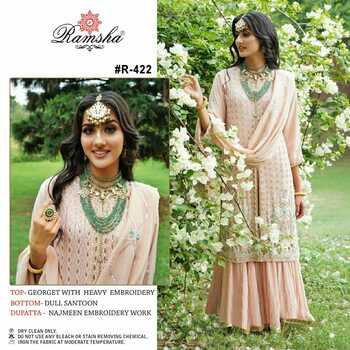 RAMSHA PRESENT R 420 TO R 422 GEORGETTE PAKISTANI SALWAR KAMEEZ