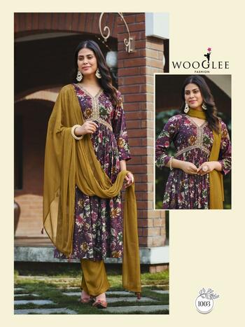 WOOGLEE SAHELI READYMADE FANCY HANDWORK KURTIS WHOLESALER IN SURAT